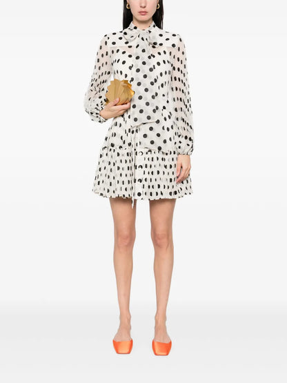 Pussy Bow Mini Dress