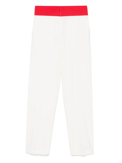 Contrast-Waistband Trousers