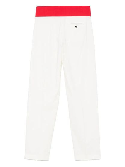 Contrast-Waistband Trousers