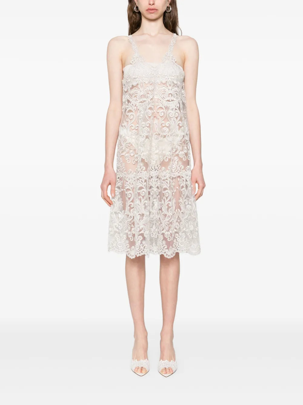 Corded-Lace Midi Dress
