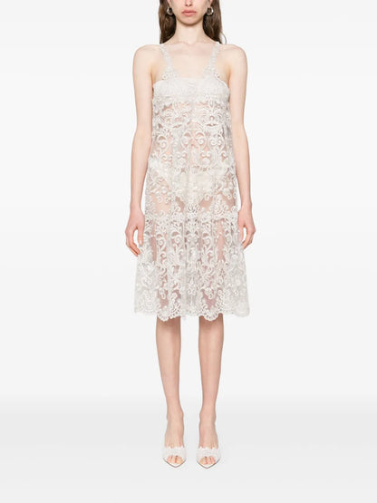 Corded-Lace Midi Dress