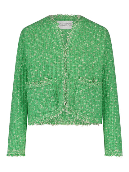 Raw-Cut Edge Cardigan