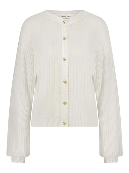 Charlotta Ribbed Button-Up Cardigan