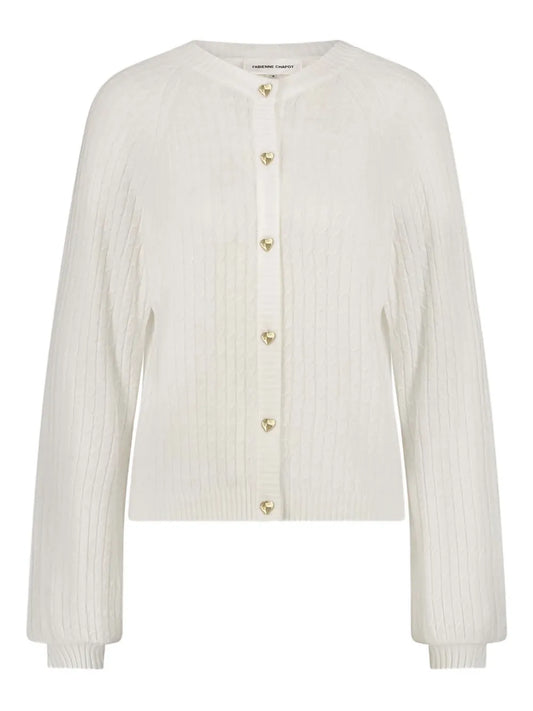 Charlotta Ribbed Button-Up Cardigan