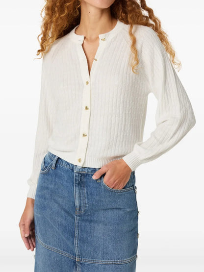 Charlotta Ribbed Button-Up Cardigan