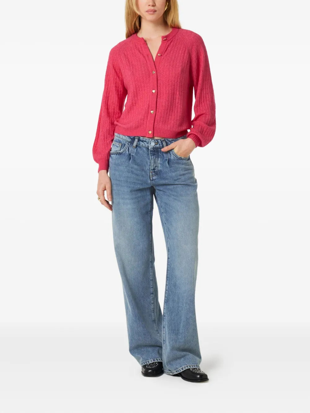 Charlotta Ribbed Button-Up Cardigan