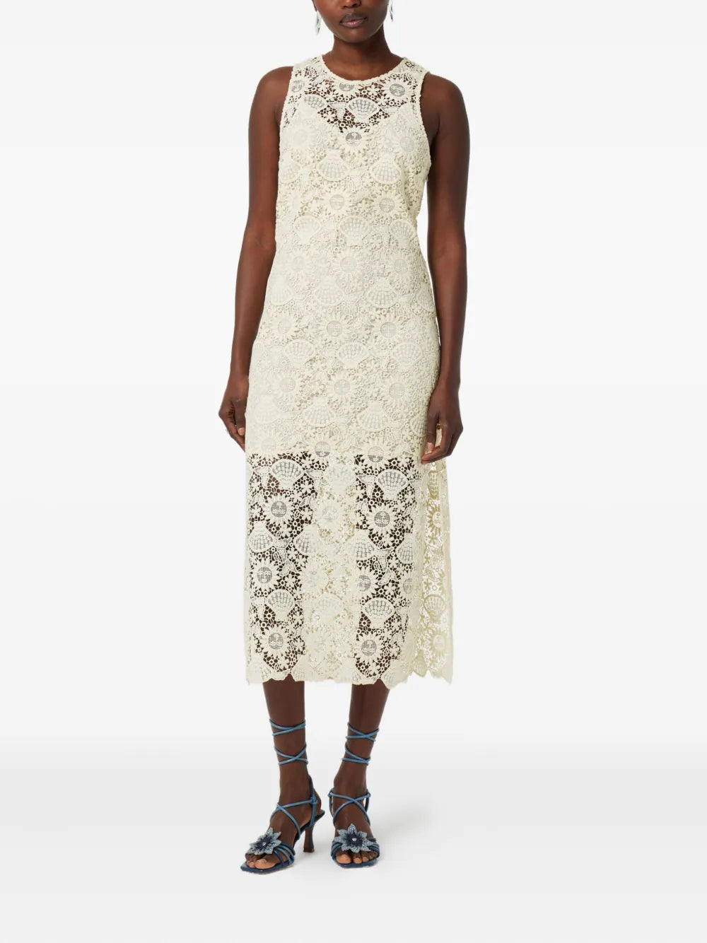 Lace-Detailing Midi Dress