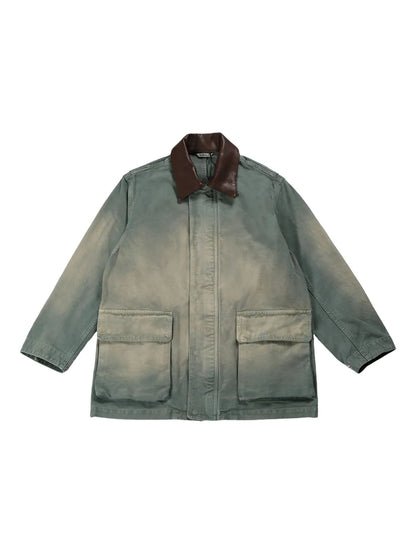 Contrasting-Collar Jacket