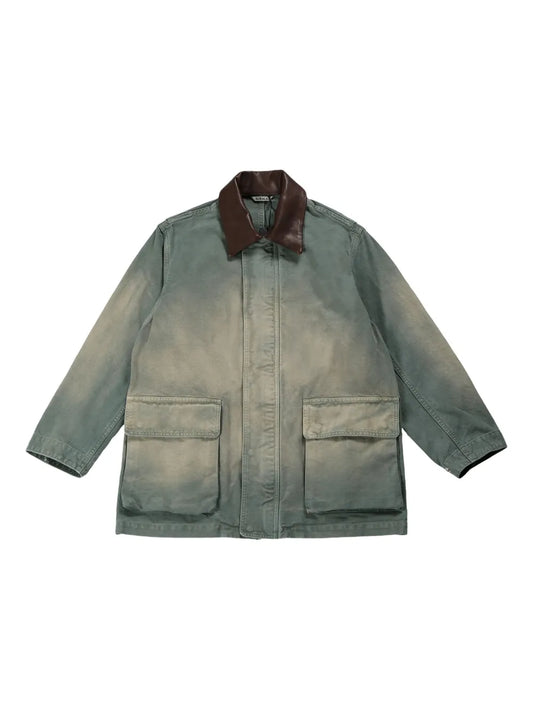 Contrasting-Collar Jacket