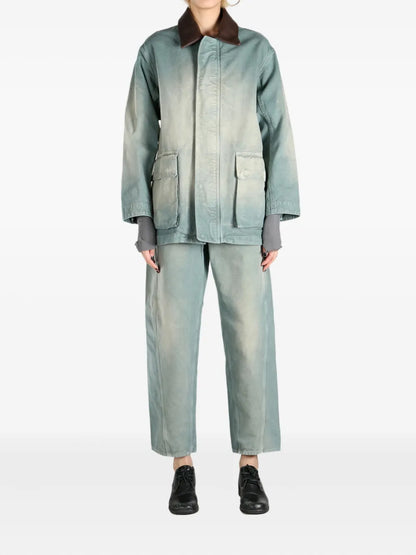 Contrasting-Collar Jacket