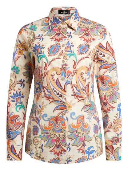 Floral-Print Poplin Shirt