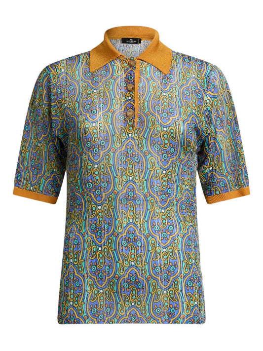 Printed Knitted Polo Shirt
