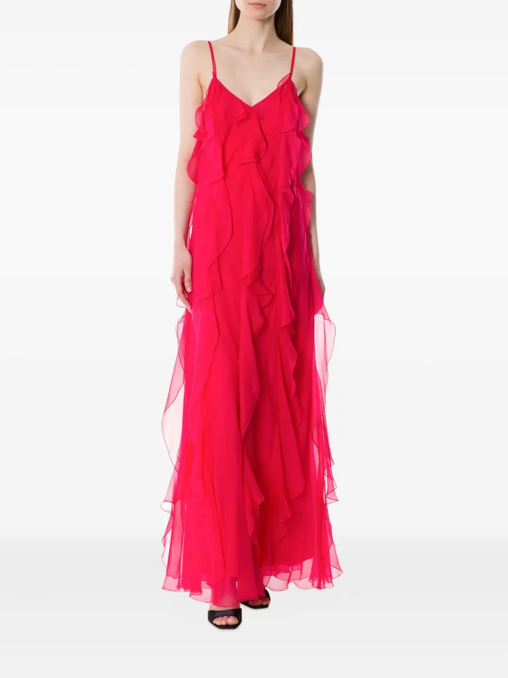 Ruffle-Detail Evening Dress