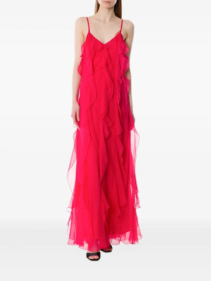 Ruffle-Detail Evening Dress