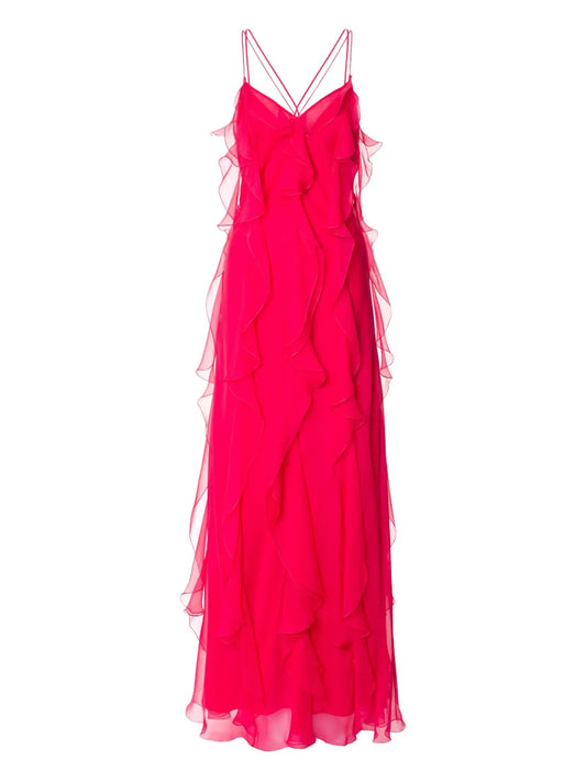 Ruffle-Detail Evening Dress
