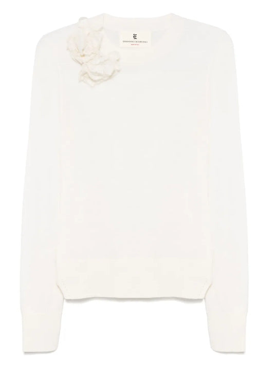 Floral-Appliqué Sweater