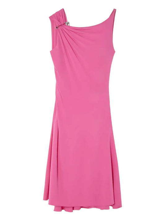 Safety Pin Draped Flared Mini Dress