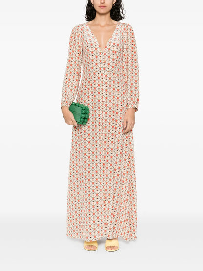 Graphic-Print Maxi Dress