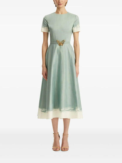 Butterfly-Belt Midi Dress