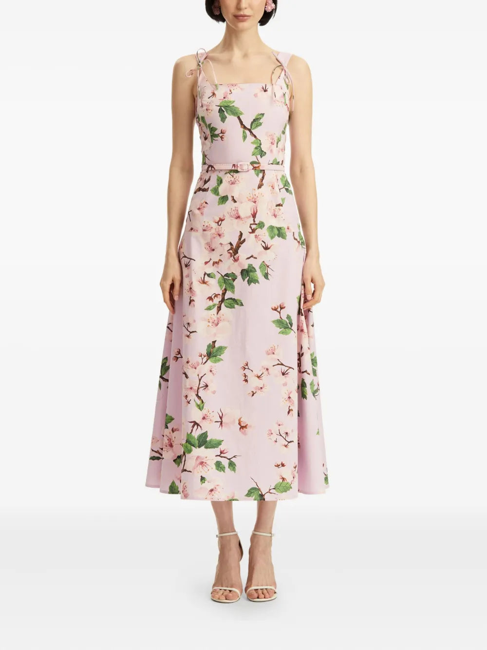 Cherry Blossom-Print Poplin Dress