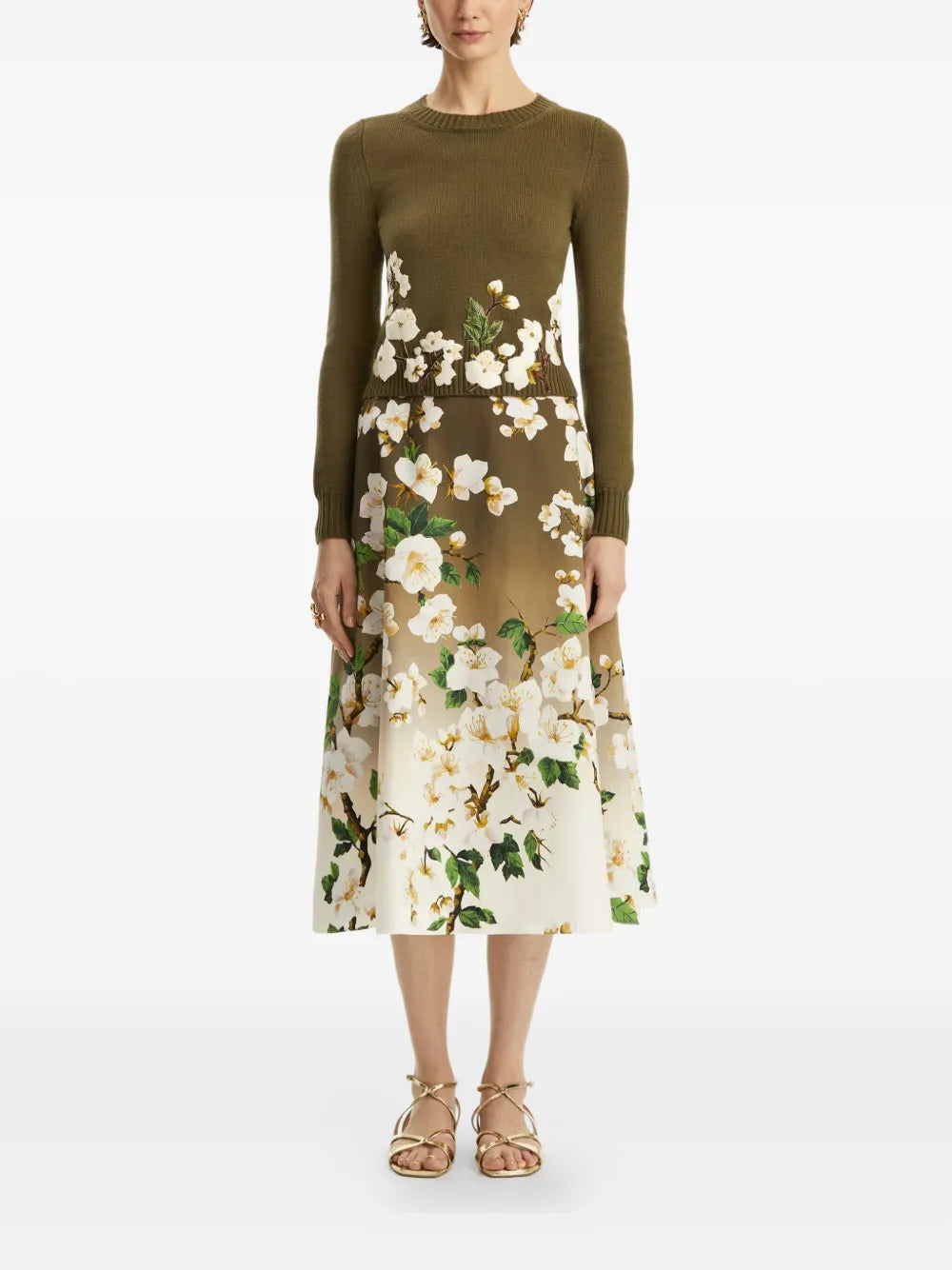 Floral-Embroidered Sweater