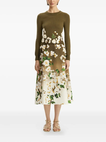 Floral-Embroidered Sweater