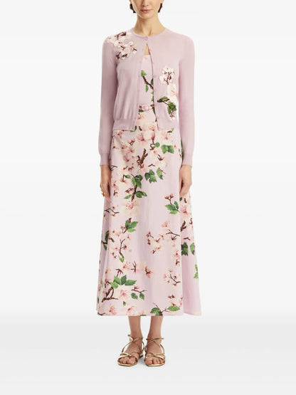 Floral-Embellished Cardigan