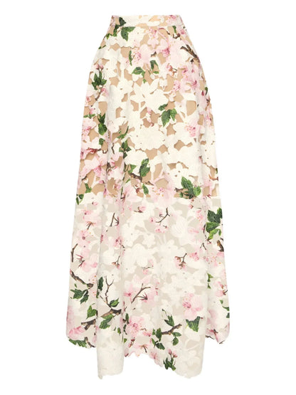 Cherry Blossom-Print Skirt