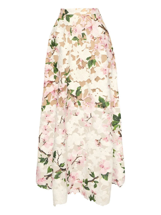 Cherry Blossom-Print Skirt
