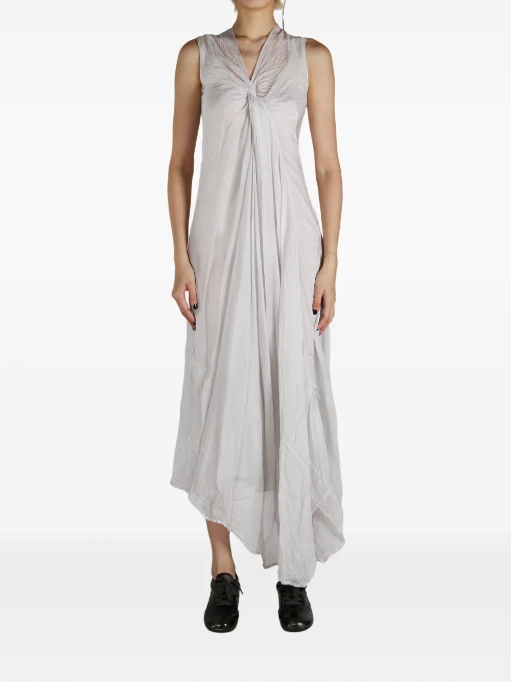 Draped Sleeveless Maxi Dress