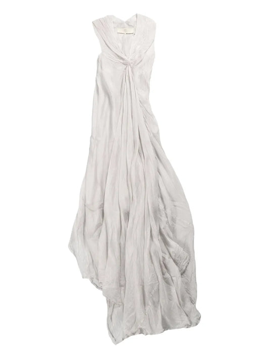 Draped Sleeveless Maxi Dress