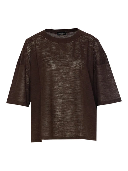 Mélange-Effect Knitted Top