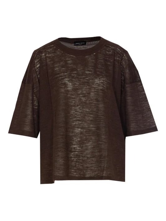 Mélange-Effect Knitted Top