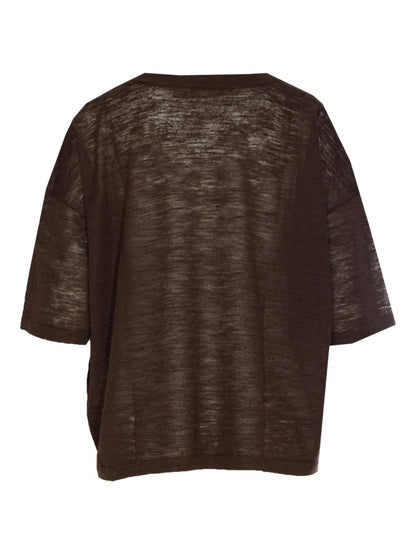 Mélange-Effect Knitted Top
