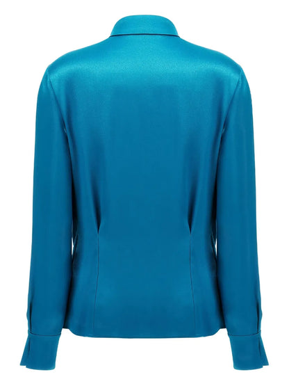 Draped Satin Blouse
