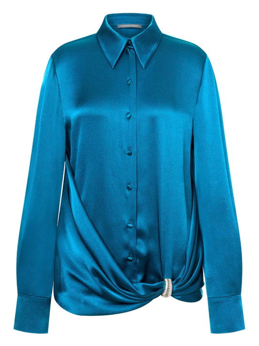 Draped Satin Blouse