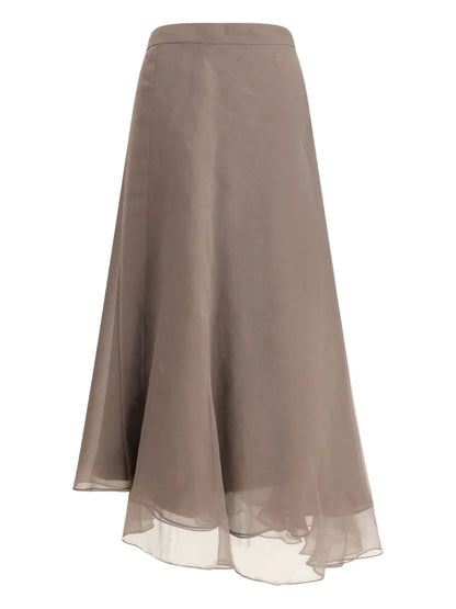 Silk Midi Skirt
