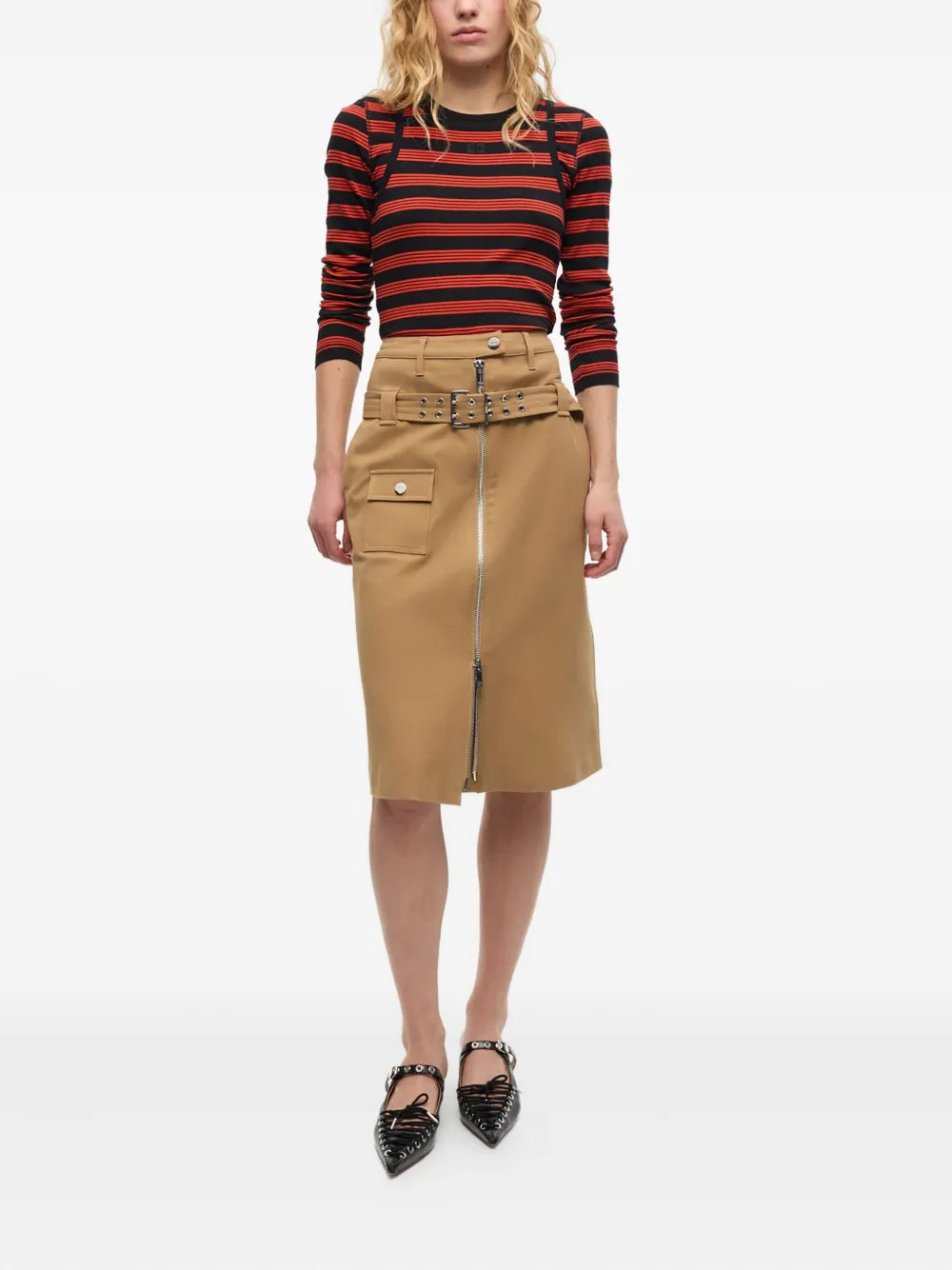Belted Cotton Skirt