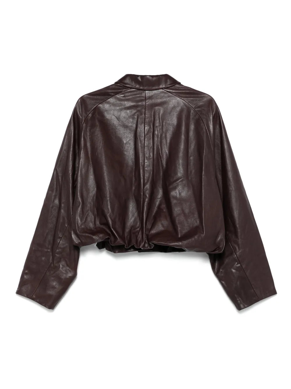 Leather Raglan-Sleeve Blazer