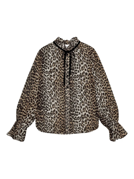 Leopard-Print Blouse
