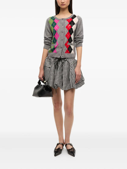 Argyle-Pattern Cardigan