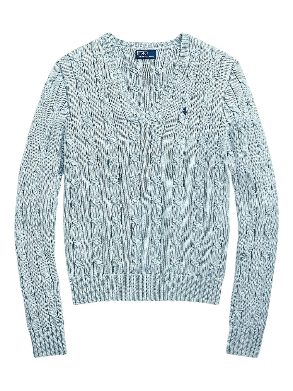 Cable-Knit V-Neck Sweater