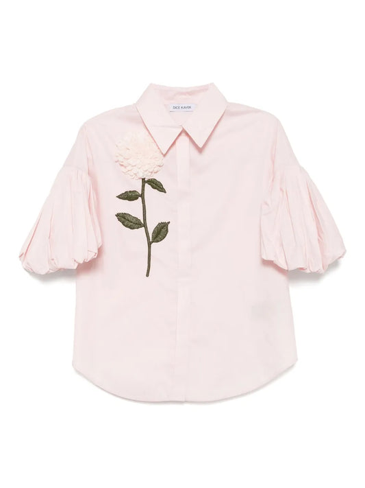 Floral Embroidered Cotton Poplin Shirt