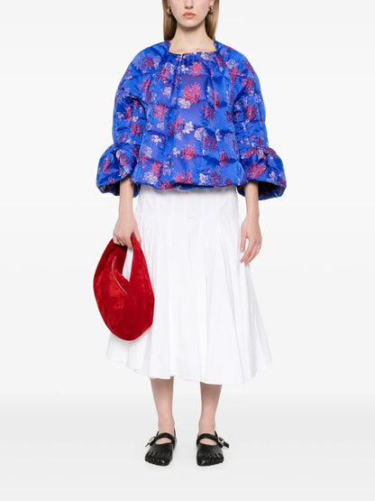 Floral-Jacquard Jacket