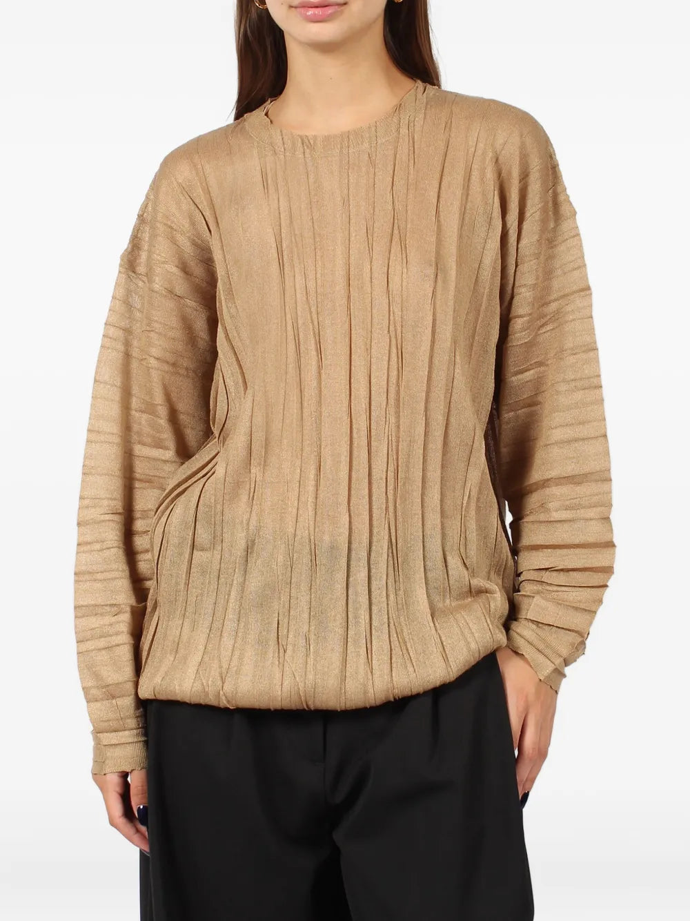 Crinkled-Effect T-Shirt