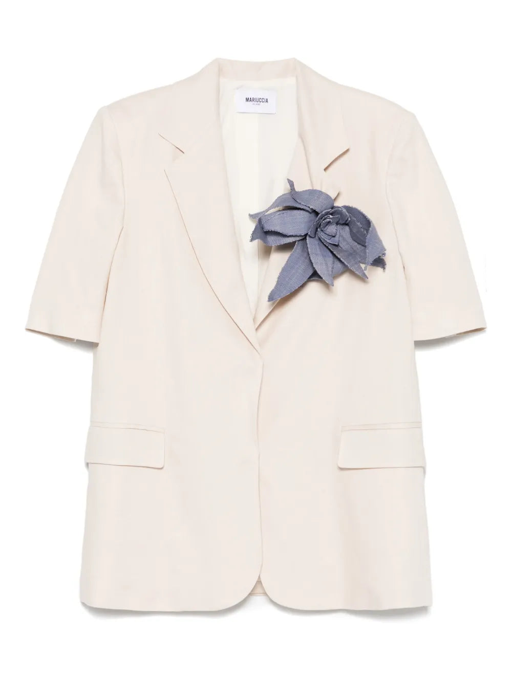Floral-Brooch Blazer