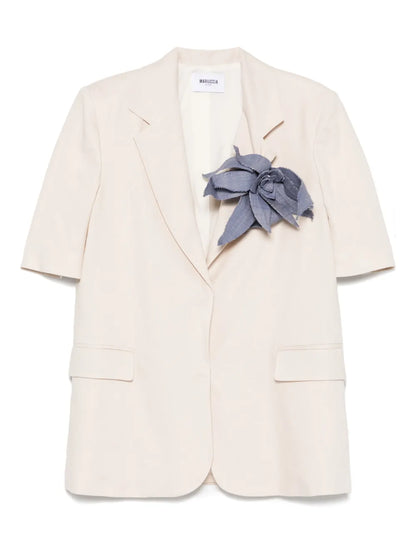 Floral-Brooch Blazer