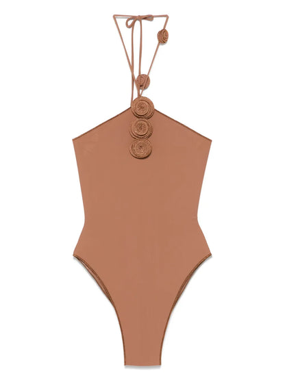 Floral-Appliqué Swuimsuit