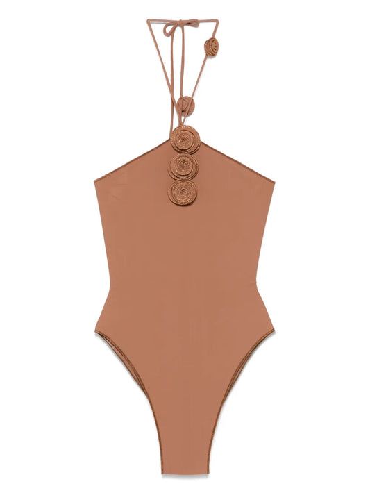 Floral-Appliqué Swuimsuit