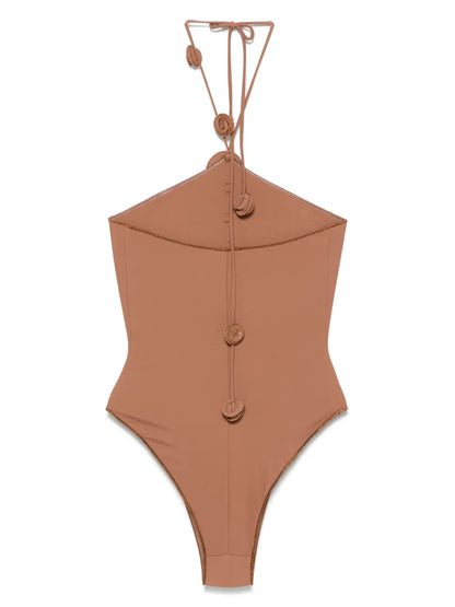 Floral-Appliqué Swuimsuit